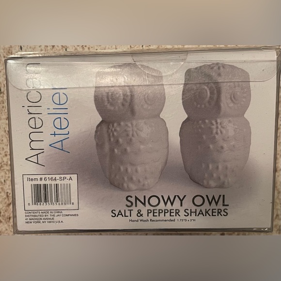 NEW American Atelier Snow Owl Salt & Paper Shakers! - Picture 2 of 4